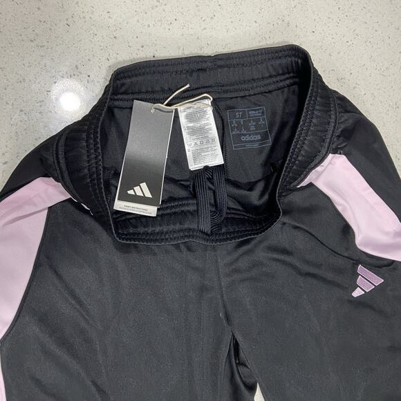 Adidas Women’s Small & Tall Tiro 24 Soccer Track Pants, Black w Pink Stripes - Picture 6 of 9